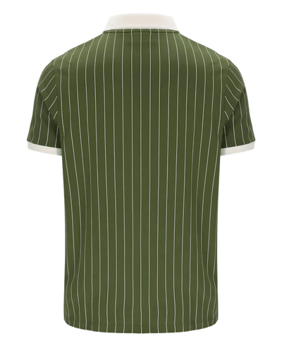 Fila BB1 Classic Vintage Striped Polo in Chive/Gardenia/Windsor Wine