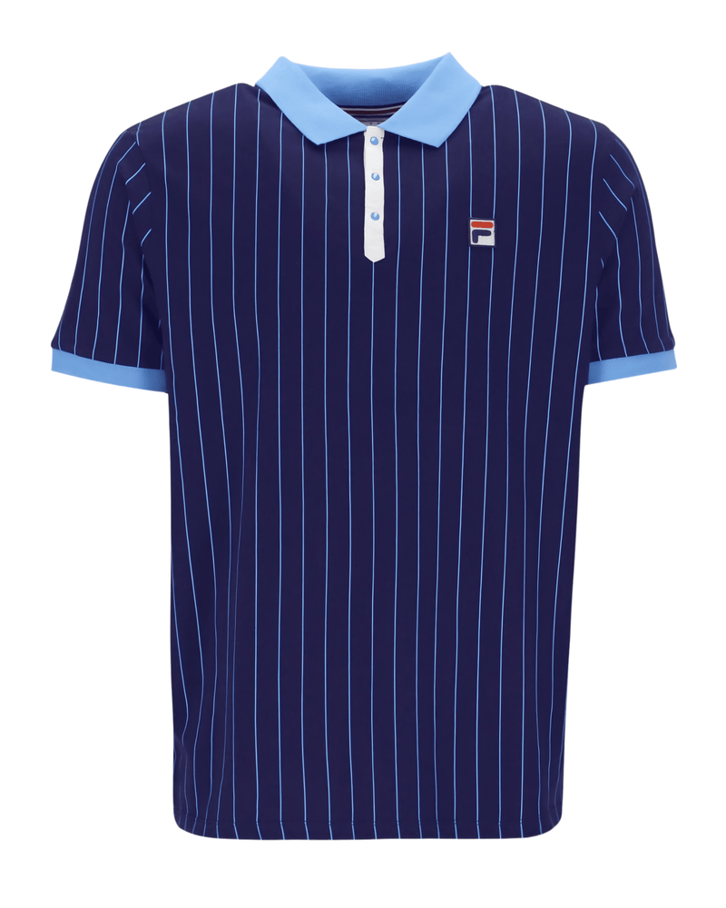 Fila BB1 Classic Vintage Striped Polo in Fila Navy/Regatta/Gardenia