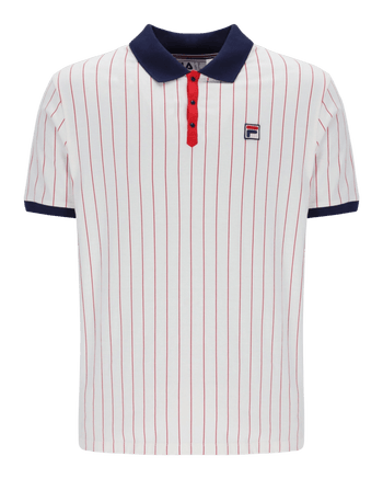 Fila BB1 Polo Shirt in Gardenia/Navy/Red