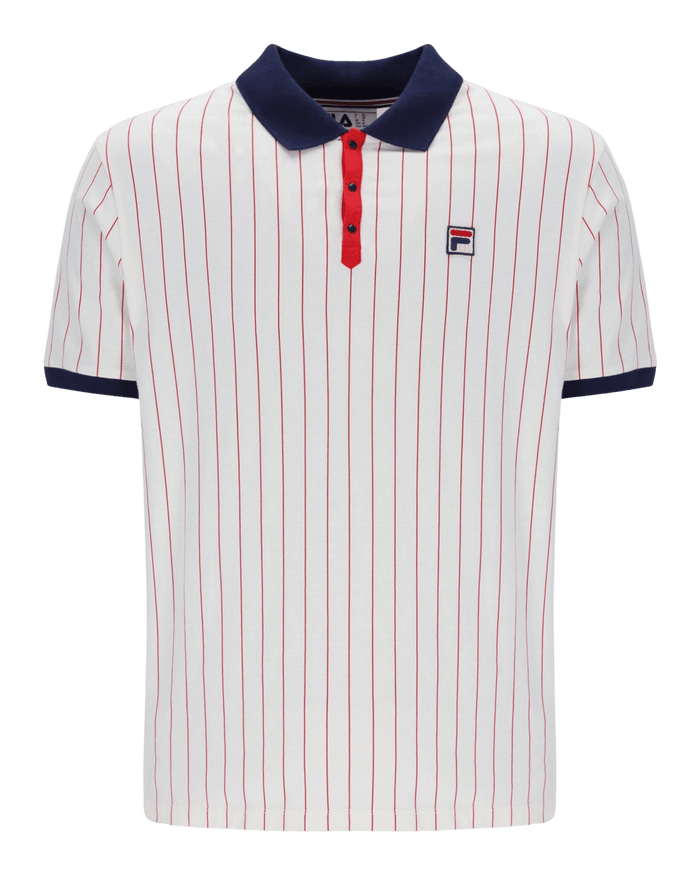 Fila BB1 Polo Shirt in Gardenia/Navy/Red