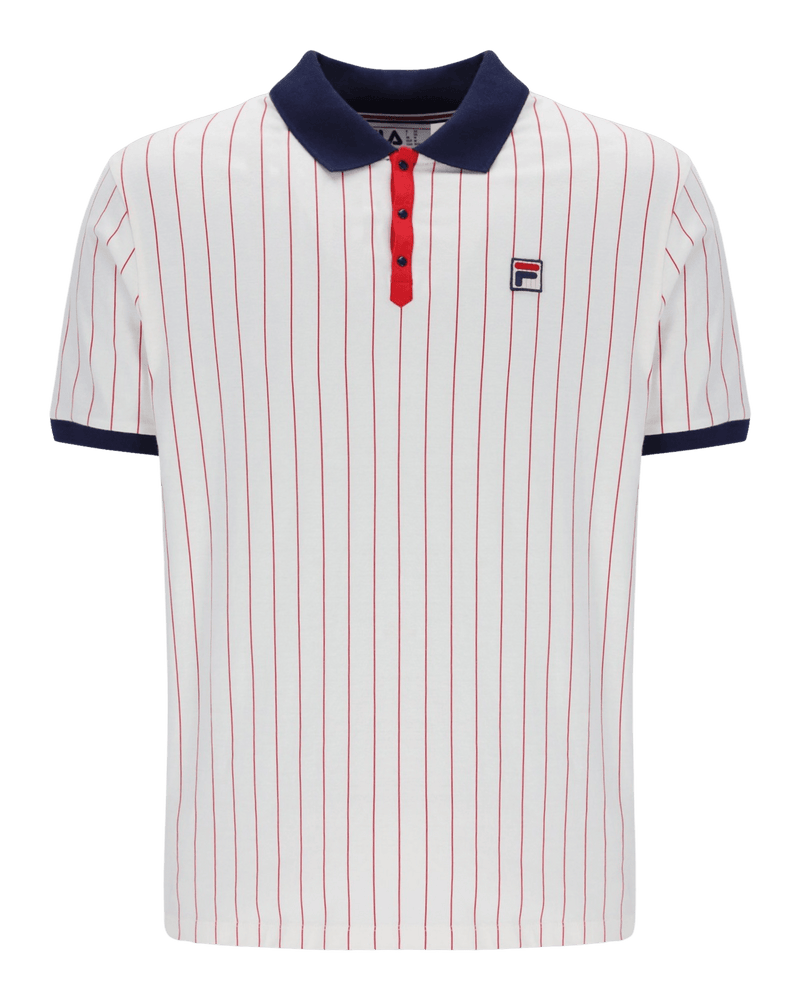 Fila BB1 Polo Shirt in Gardenia/Navy/Red