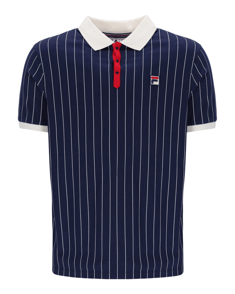 Fila BB1 Polo Shirt In Navy/Gardenia/Red