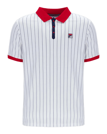 Fila BB1 Polo Shirt In White/Red/Navy