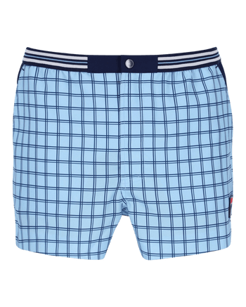 Fila Brookes Check Short In Blue Bell/Navy