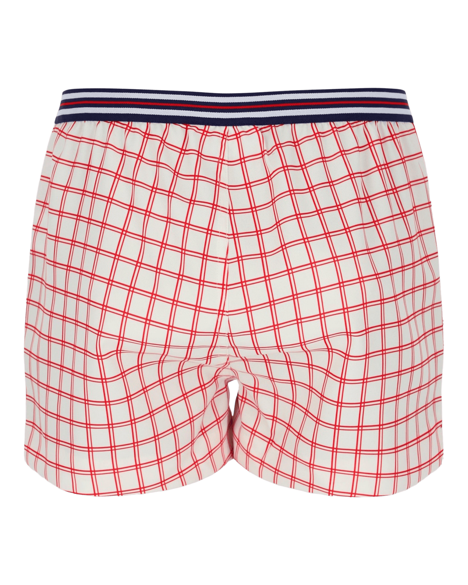 Fila Brookes Check Short In Gardenia/Red