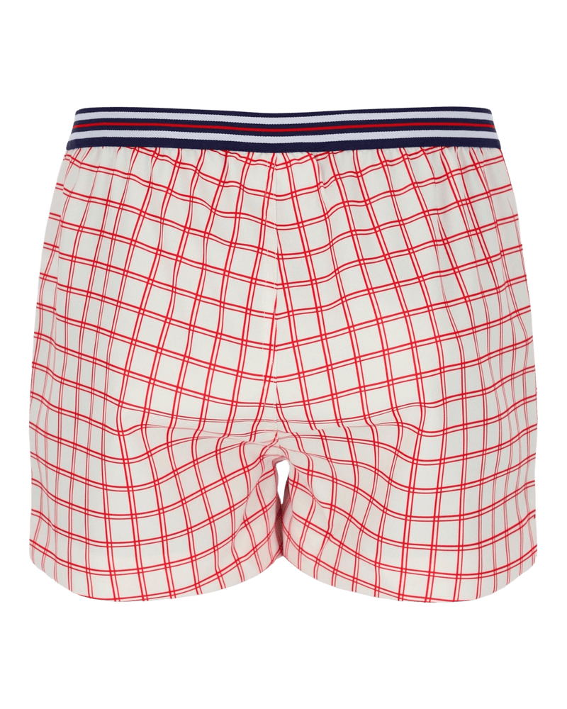 Fila Brookes Check Short In Gardenia/Red