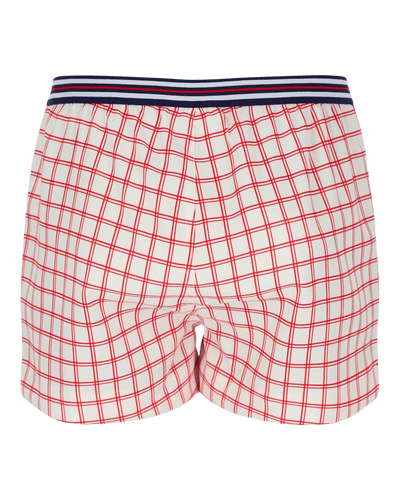Fila Brookes Check Short In Gardenia/Red