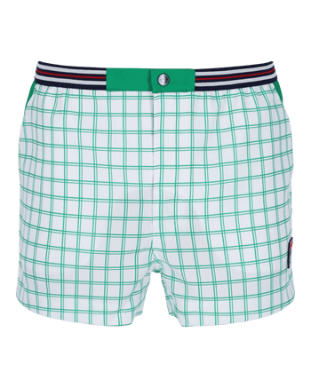 Fila Brookes Check Short In White/Jelly Bean