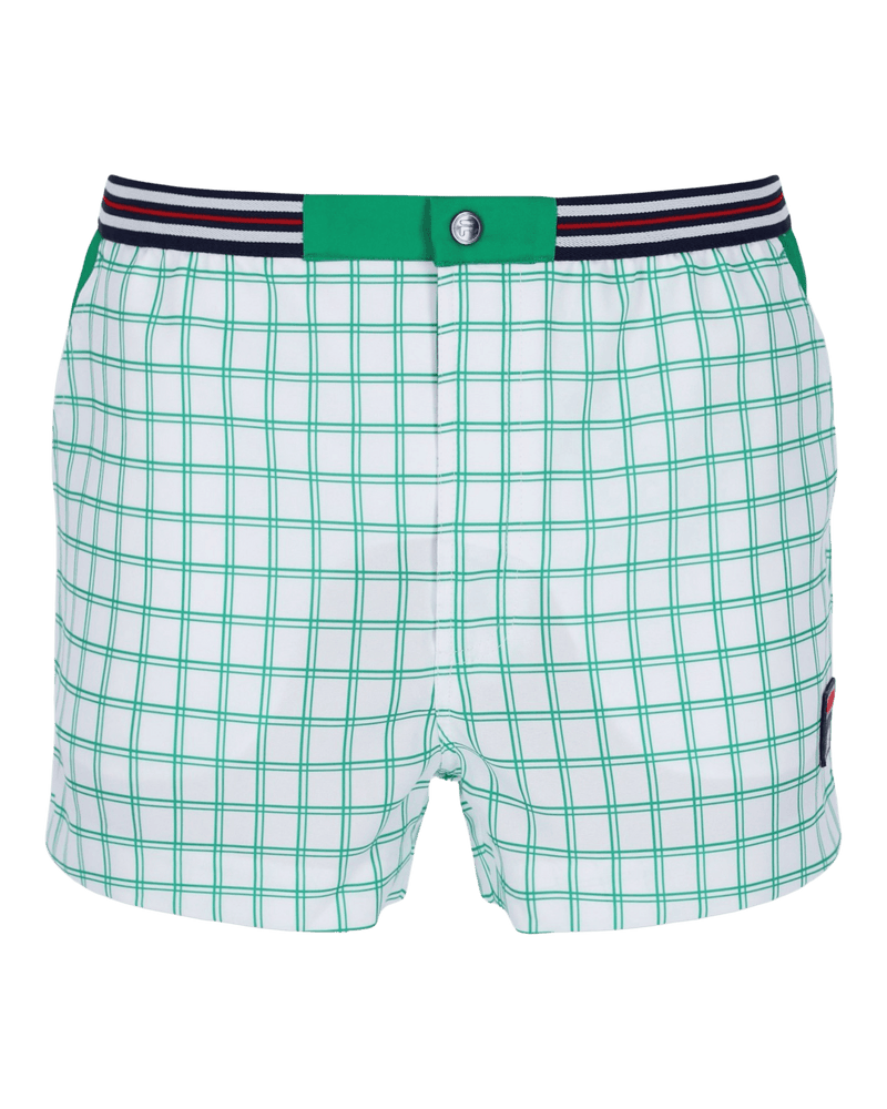 Fila Brookes Check Short In White/Jelly Bean