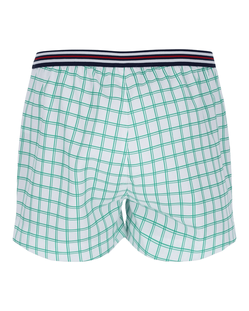 Fila Brookes Check Short In White/Jelly Bean