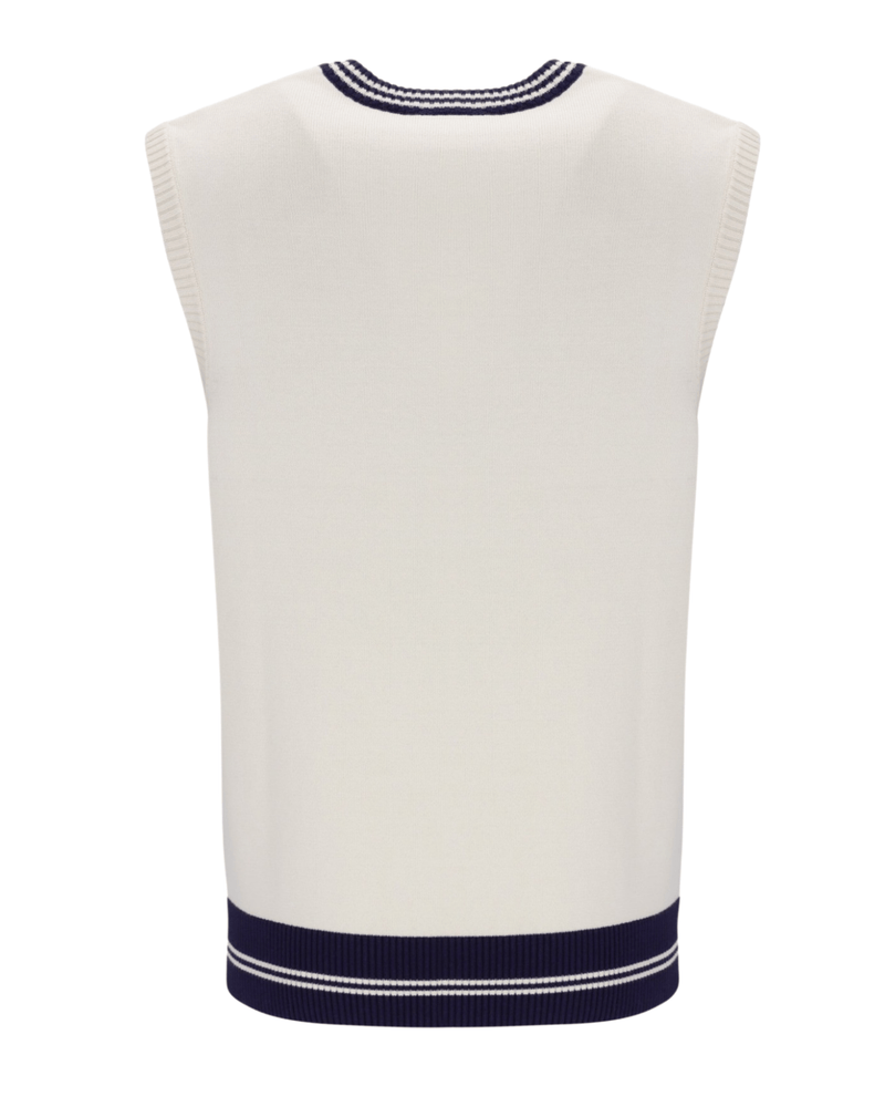 Fila Francis Knitted Vest In Gardenia/Navy