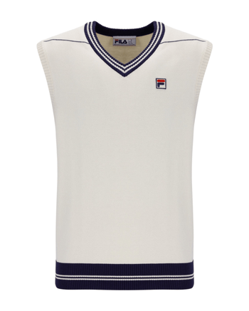 Fila Francis Knitted Vest In Gardenia/Navy