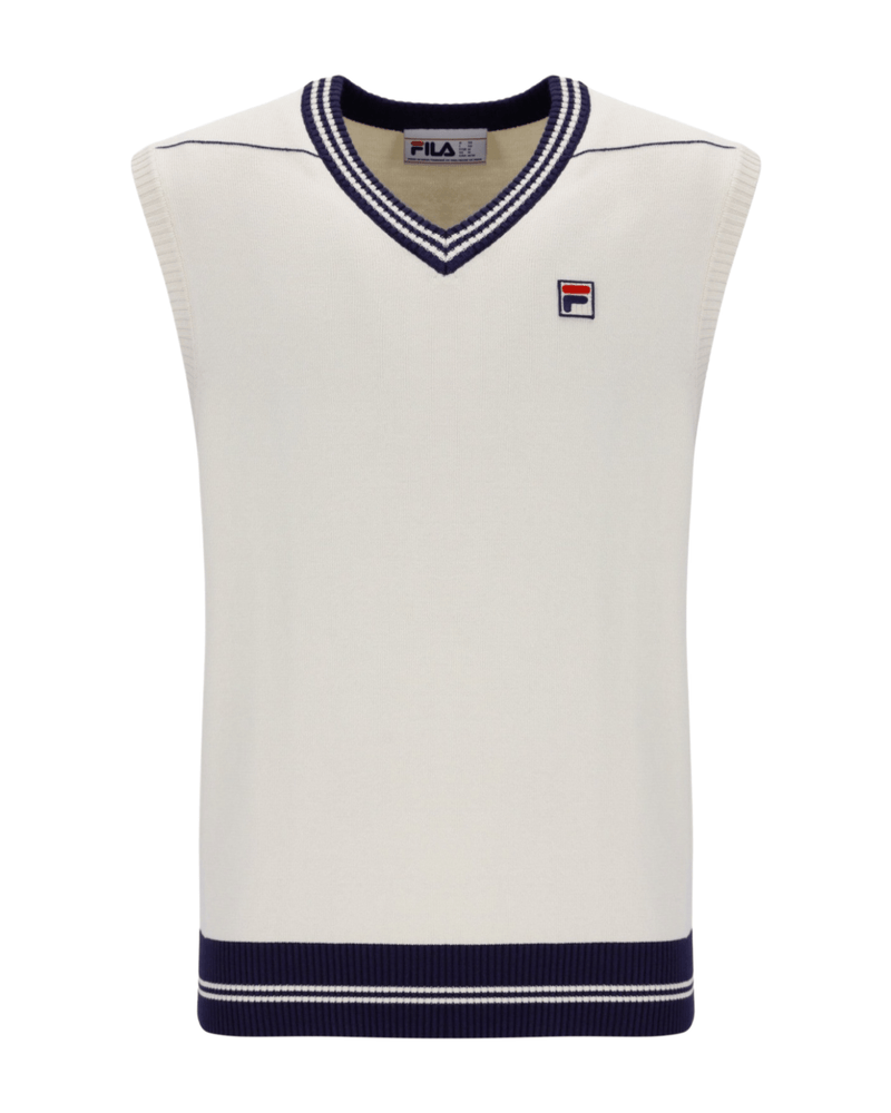 Fila Francis Knitted Vest In Gardenia/Navy