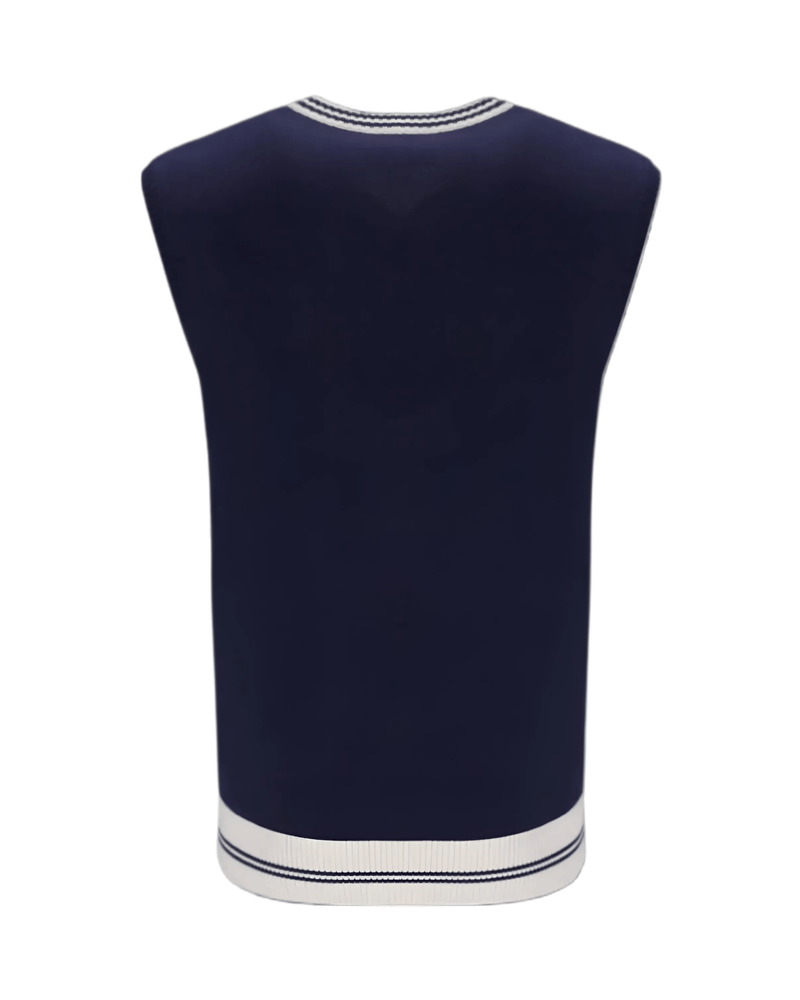 Fila Francis Knitted Vest In Navy/Gardenia