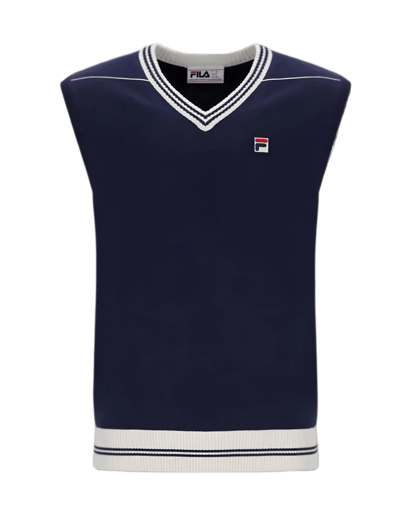 Fila Francis Knitted Vest In Navy/Gardenia