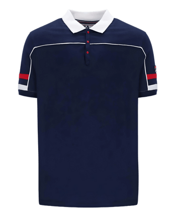 Fila Grandslam Polo Piping Polo in Fila Navy/White/Fila Red