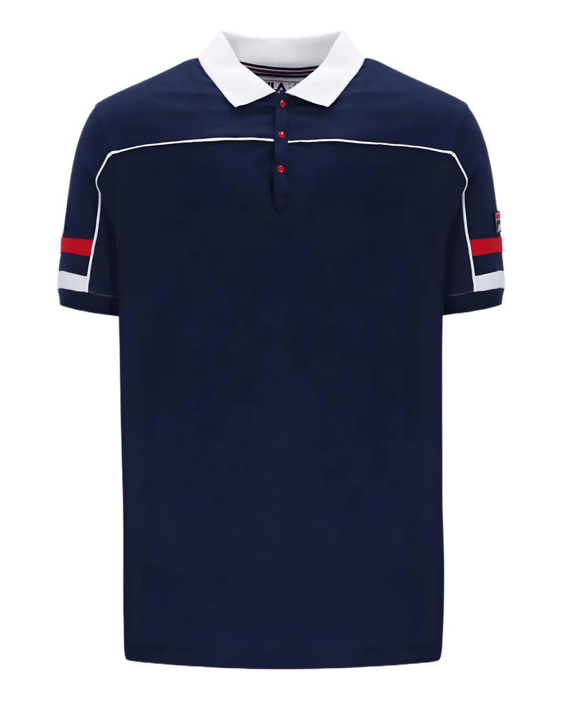 Fila Grandslam Polo Piping Polo in Fila Navy/White/Fila Red