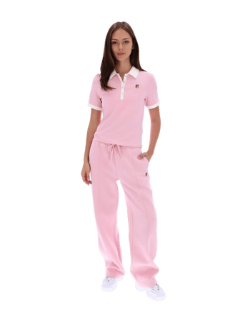 Fila Harlo Fitted Iconic Polo in Pink Nectar/Gardenia