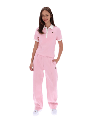 Fila Harlo Fitted Iconic Polo in Pink Nectar/Gardenia