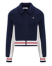 Fila Harper Cropped Zip Up Track Top in Fila Navy/Gardenia/Fila Red