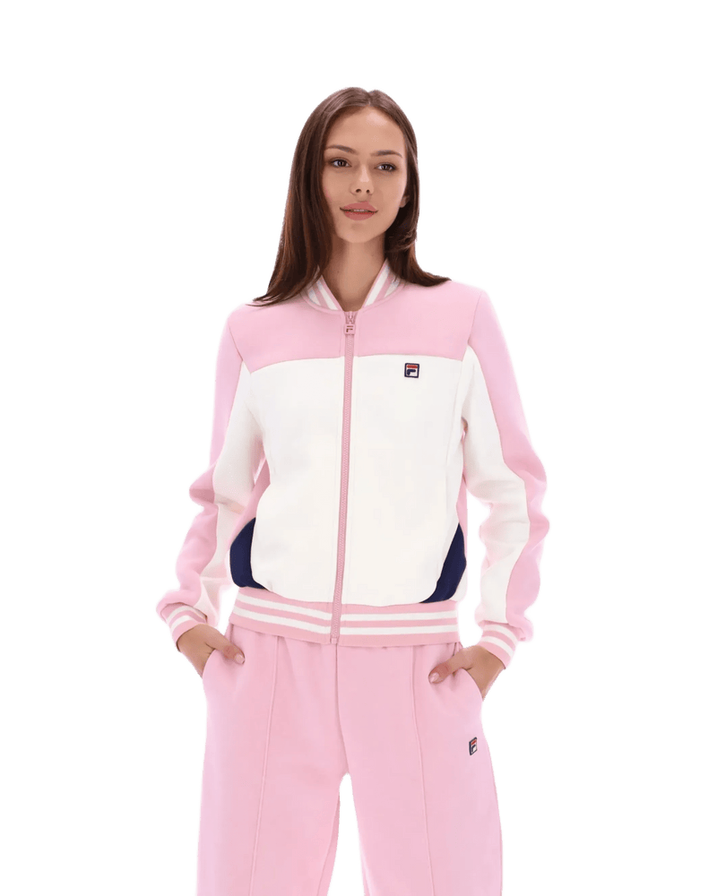 Fila Hero Colour Block Zip Through in Pink Nectar/Gardenia/Fila Navy