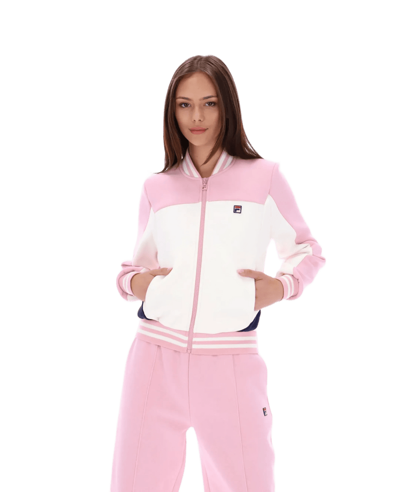 Fila Hero Colour Block Zip Through in Pink Nectar/Gardenia/Fila Navy