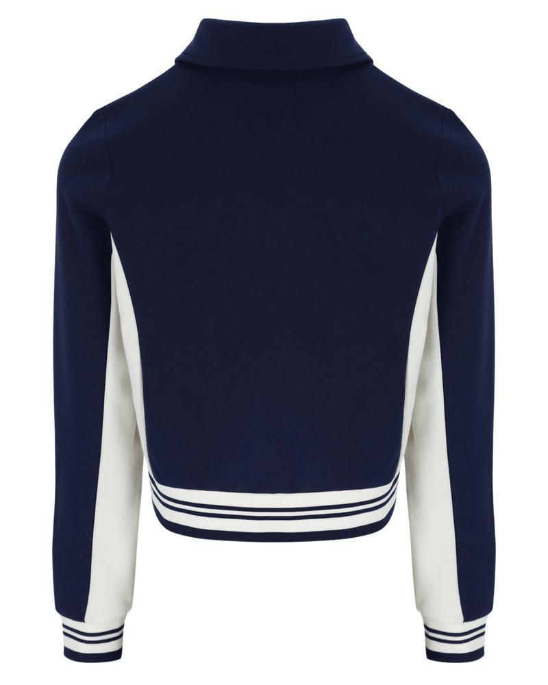 Fila Jelena Cropped Zip Up Track Top Flat Lay Collar In Fila Navy/Gardenia