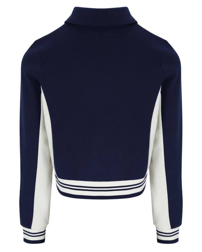 Fila Jelena Cropped Zip Up Track Top Flat Lay Collar In Fila Navy/Gardenia
