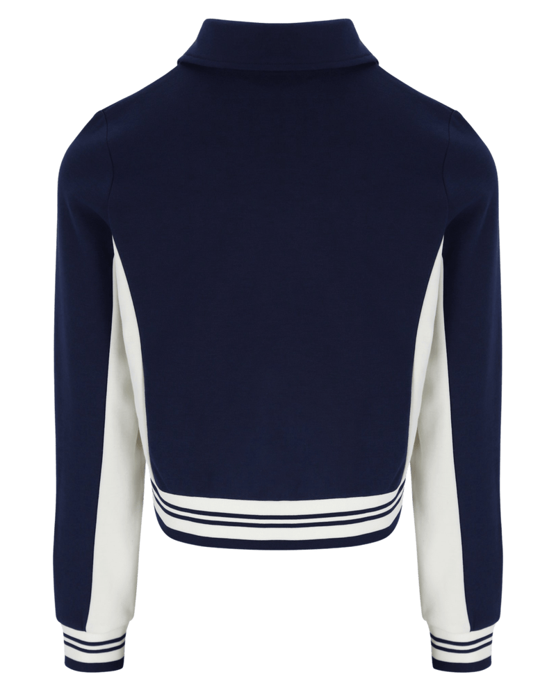 Fila Jelena Cropped Zip Up Track Top Flat Lay Collar In Fila Navy/Gardenia