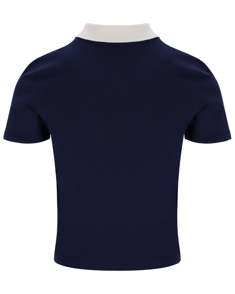Fila Juno Fitted Iconic Polo In Fila Navy/Gardenia/Fila Red
