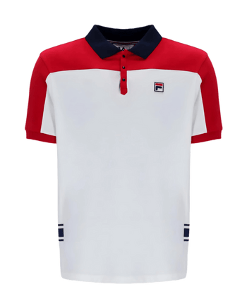 Fila Mivvi Polo In White/Red/Navy