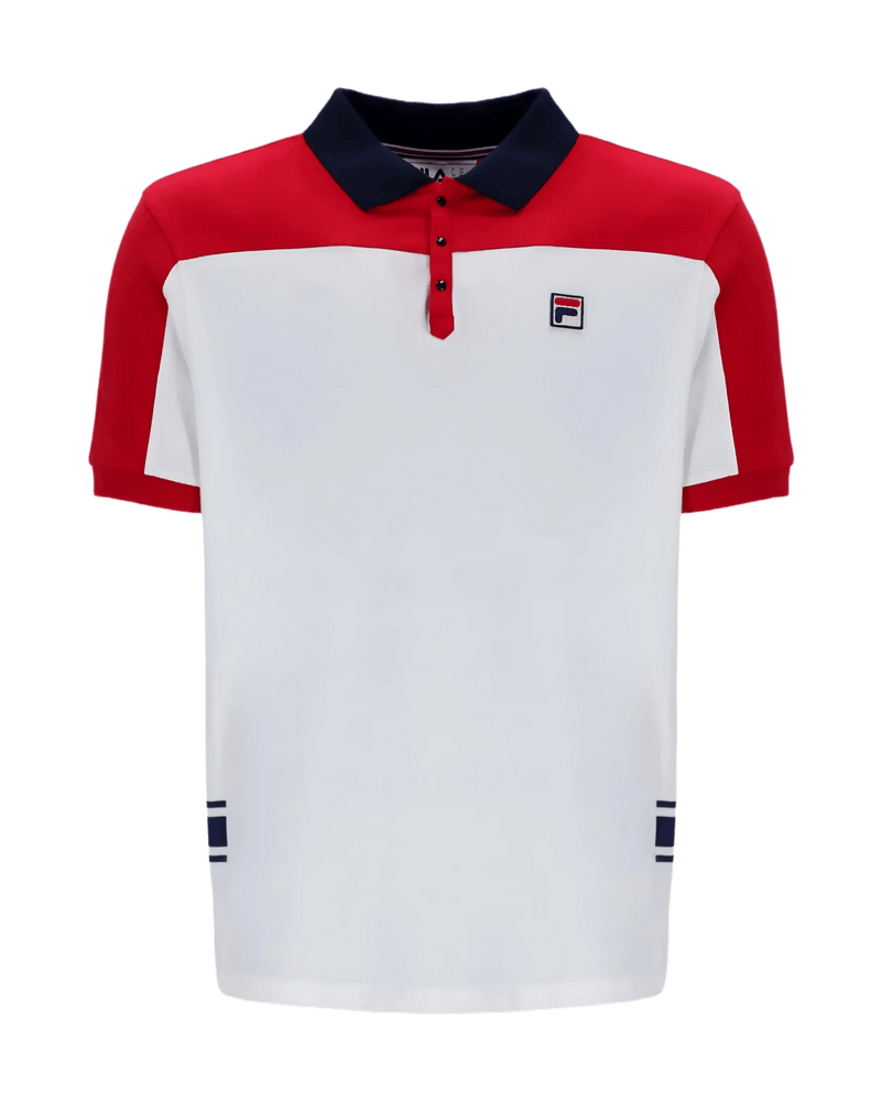 Fila Mivvi Polo In White/Red/Navy