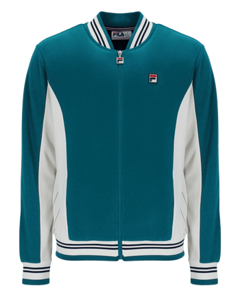 Fila Settanta Baseball Track Jacket In Deep Lagoon/Gardenia/Black