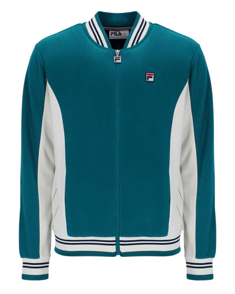 Fila Settanta Baseball Track Jacket In Deep Lagoon/Gardenia/Black