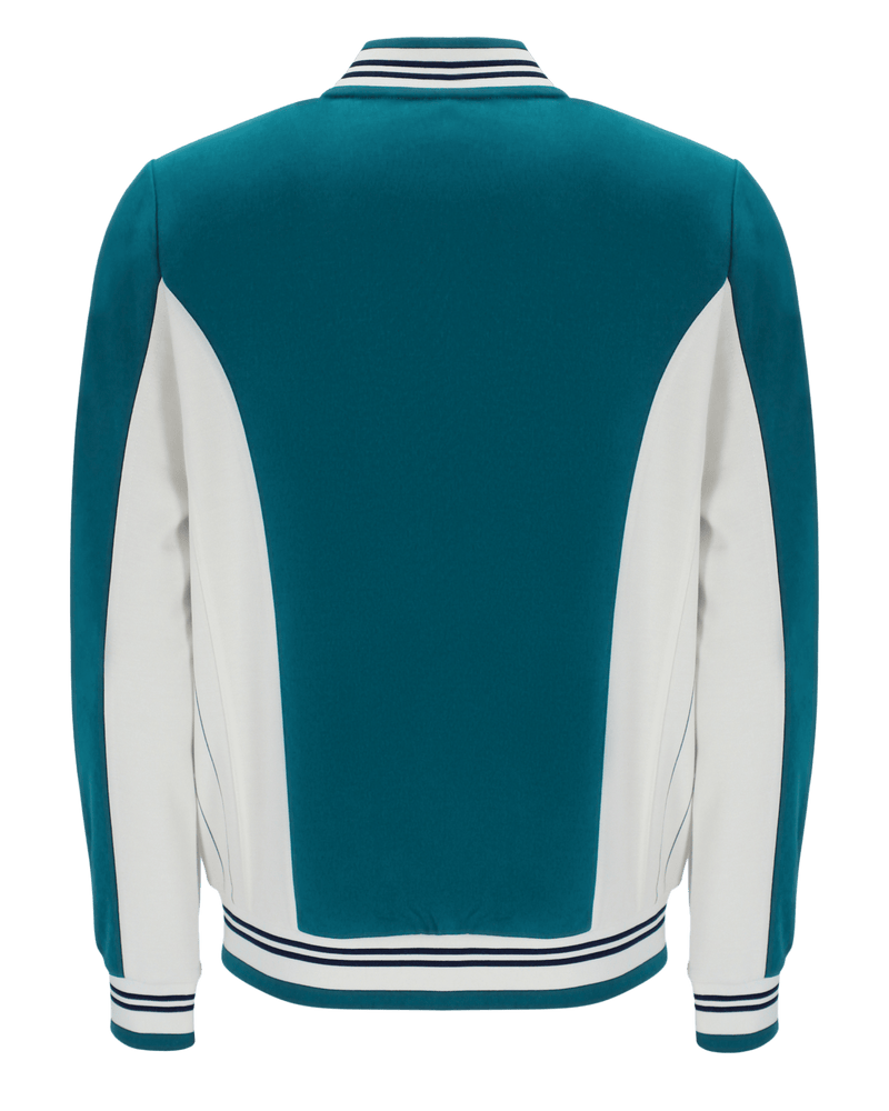 Fila Settanta Baseball Track Jacket In Deep Lagoon/Gardenia/Black