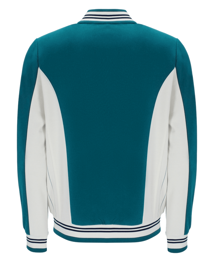Fila Settanta Baseball Track Jacket In Deep Lagoon/Gardenia/Black