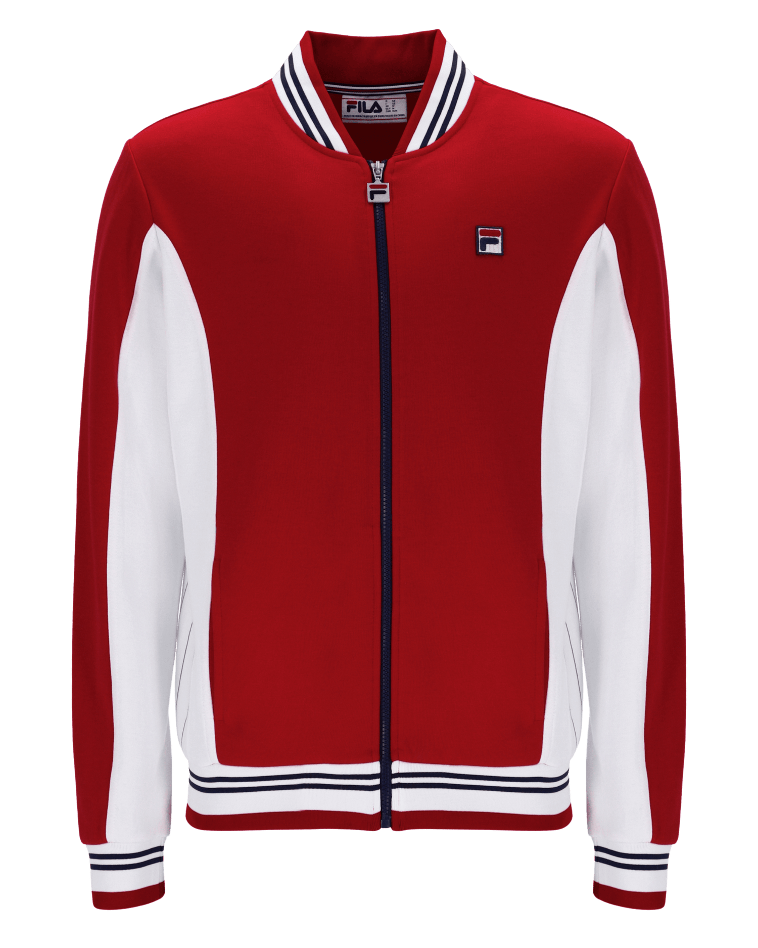 Fila Settanta Baseball Track Jacket In Red/White/Navy/Zn | Men's Fila Settanta Baseball Track Jacket In Red/White/Navy/Zn | Men's