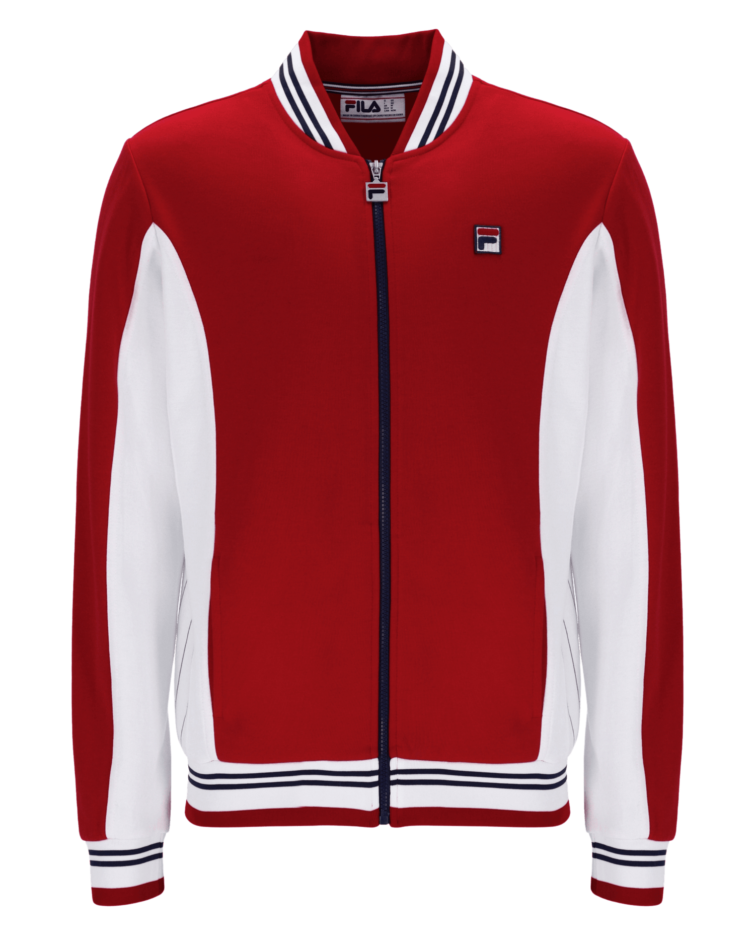 Fila Settanta Baseball Track Jacket In Fila Red/White/Fila Navy/Zn