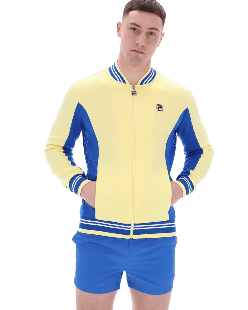 Fila Settanta Baseball Track Jacket In Popcorn/Turkish Sea/Fila Navy