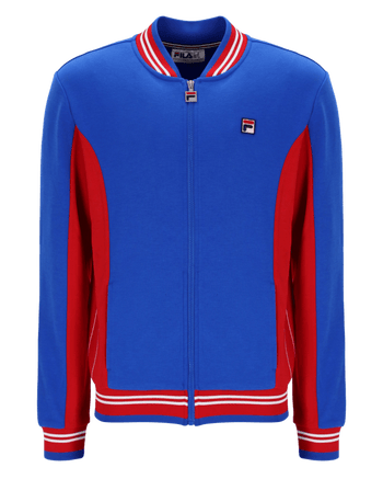 Fila Settanta Baseball Track Jacket In Turkish Sea/Fila Navy/White