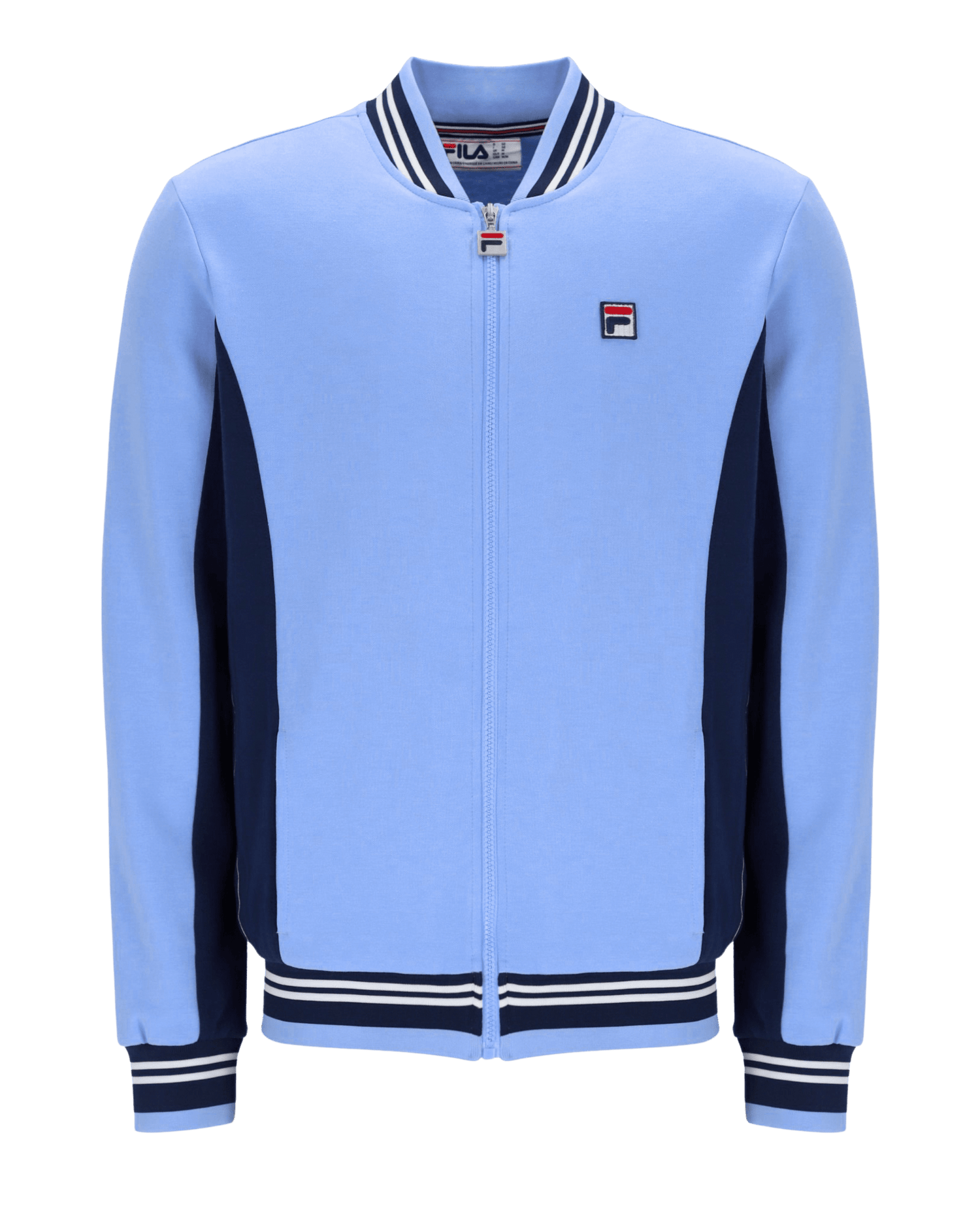 Fila Settanta Baseball Track Jacket In Vista Blue/Fila Navy/White