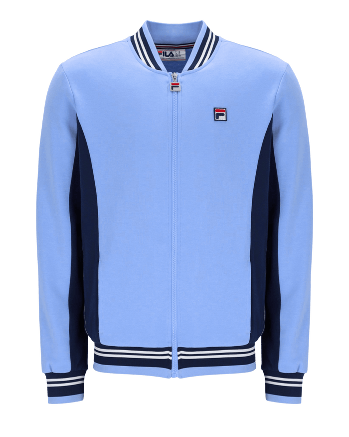 Fila Settanta Baseball Track Jacket In Vista Blue/Fila Navy/White