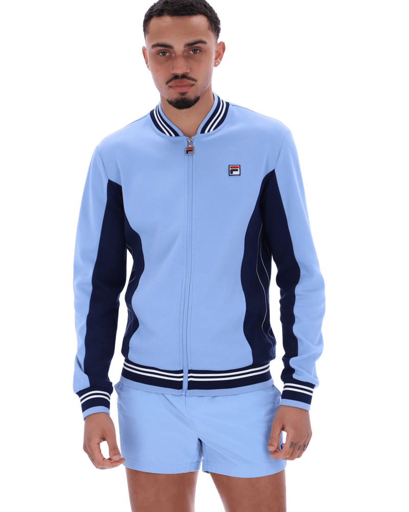 Fila Settanta Baseball Track Jacket In Vista Blue/Fila Navy/White