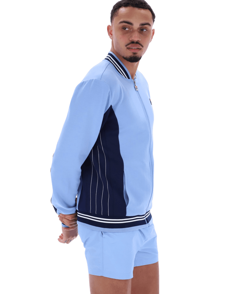 Fila Settanta Baseball Track Jacket In Vista Blue/Fila Navy/White