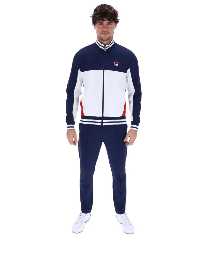 Fila Tiebreaker Funnel Neck Tack Jacket in Fila Navy/Fila Red/White