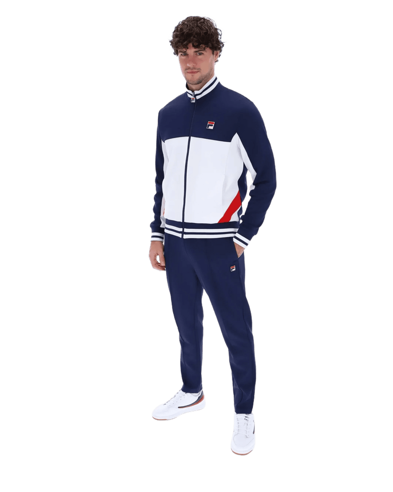 Fila Tiebreaker Funnel Neck Tack Jacket in Fila Navy/Fila Red/White