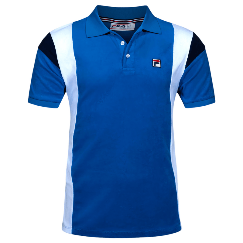 Fila Vilas Astro Towelling Polo in Royal Blue & White