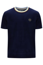 Fino Velour T-Shirt in Martime Blue