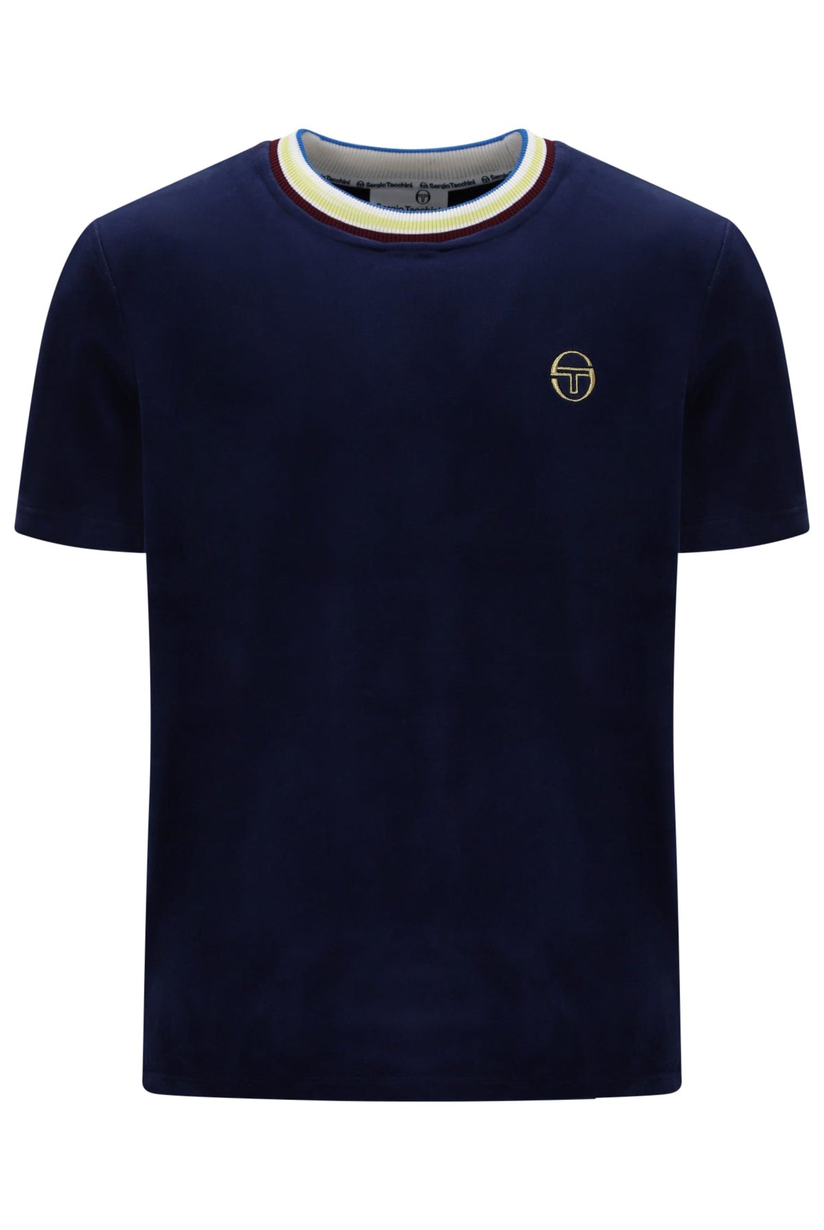 Fino Velour T-Shirt in Martime Blue