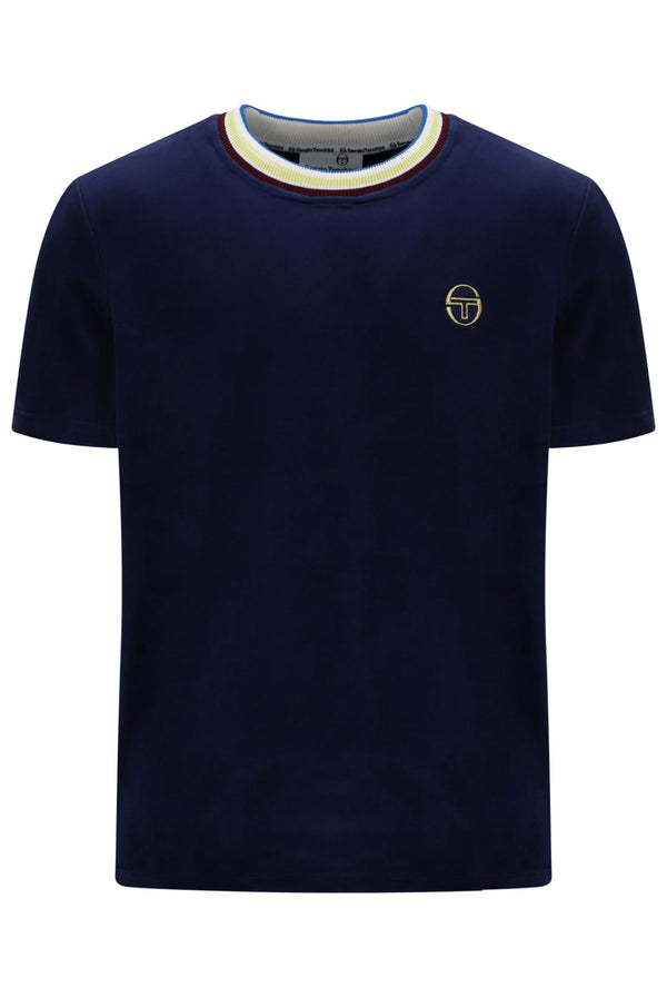 Fino Velour T-Shirt in Martime Blue